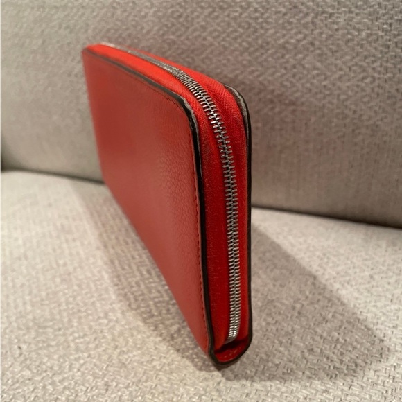 Celine Red Leather Zip Around Wallet - Picture 2 of 12